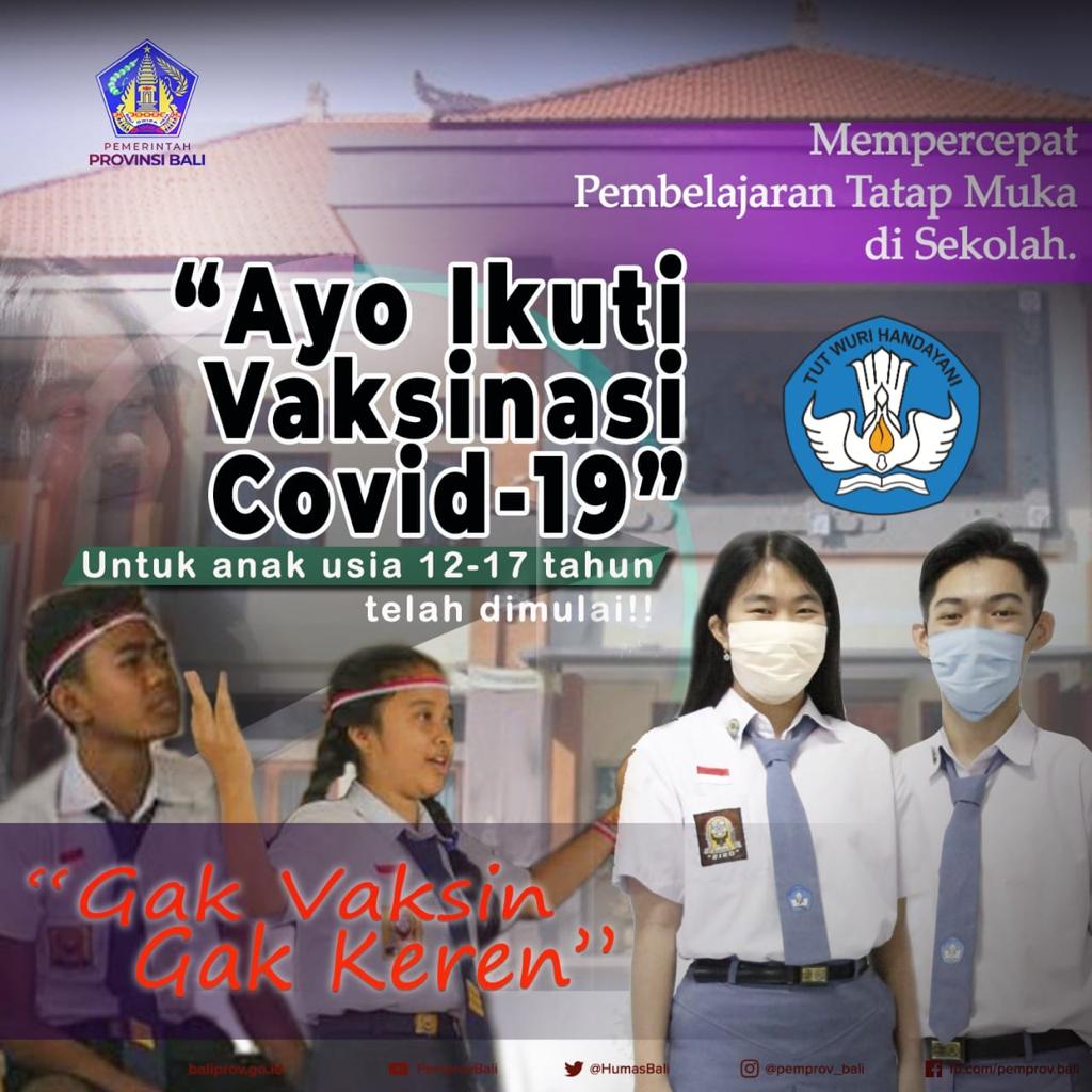Pencanangan Vaksinasi di Sekolah Oleh Gubernur Bali
